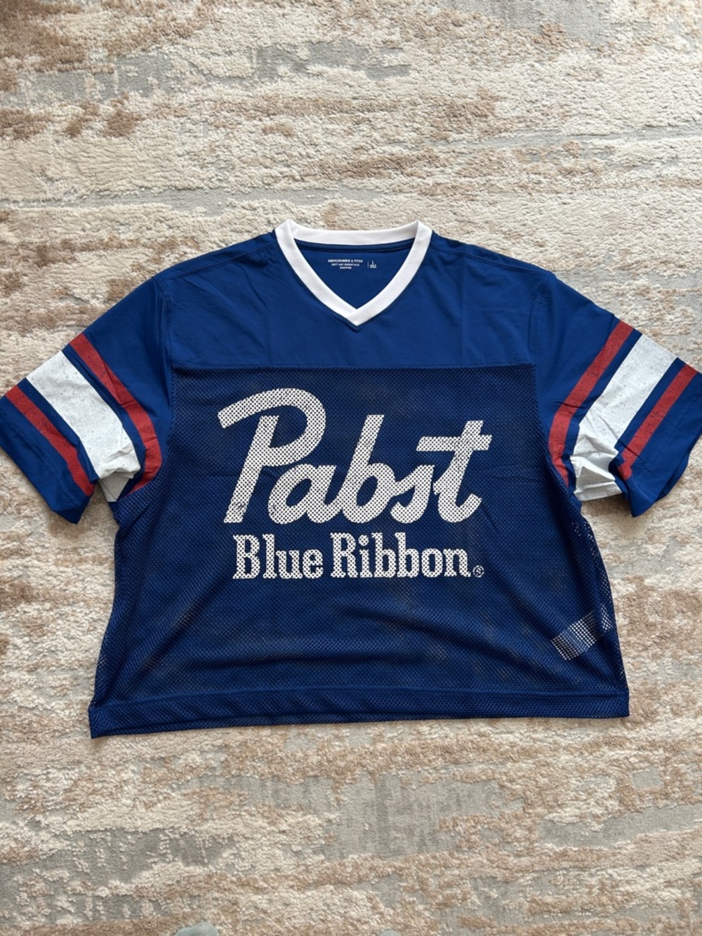 Men’s Abercrombie & Fitch Blue Mesh Football Jersey - Size Large
